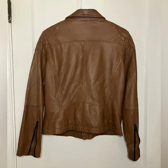 William Rast Tan Leather Jacket for Women - Picture 3 of 5